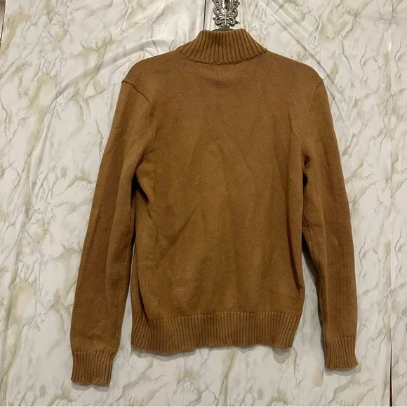 Ralph Lauren Polo small half zip knit pullover sweater brown 100% cotton men’s - Picture 7 of 7